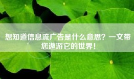 想知道信息流广告是什么意思？一文带您遨游它的世界！