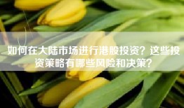 如何在大陆市场进行港股投资？这些投资策略有哪些风险和决策？