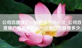 公司百度推广一般要多少钱一次_公司百度推广费用解析，一次推广究竟要多少钱？