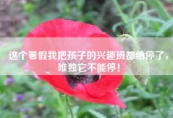 这个暑假我把孩子的兴趣班都给停了，唯独它不能停！