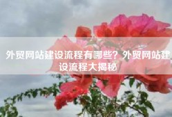 外贸网站建设流程有哪些？外贸网站建设流程大揭秘
