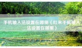 手机输入法设置在哪里（红米手机输入法设置在哪里）