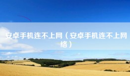 安卓手机连不上网(安卓手机连不上网络)