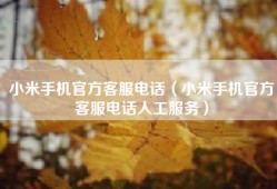小米手机官方客服电话（小米手机官方客服电话人工服务）