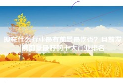现在什么行业最有前景最吃香？目前发展前景最好的十大行业排名