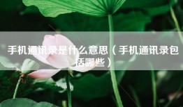 手机通讯录是什么意思（手机通讯录包括哪些）