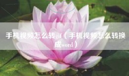 手机视频怎么转gif（手机视频怎么转换成word）