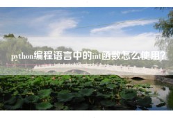 python编程语言中的int函数怎么使用？