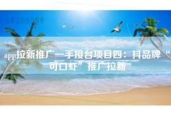 app拉新推广一手接台项目四：抖品牌“可口虾”推广拉新
