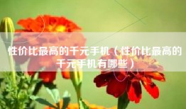 性价比最高的千元手机（性价比最高的千元手机有哪些）
