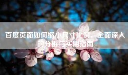 百度页面如何缩小尺寸比例，全面深入的分析与实用指南