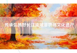传承弘扬好长江流域非物质文化遗产