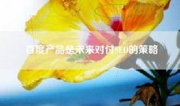 百度产品是未来对付SEO的策略