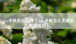 vivo手机后台运行（oppo手机怎么关闭后应用运行）
