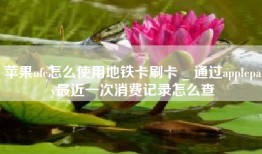 苹果nfc怎么使用地铁卡刷卡 _ 通过applepay最近一次消费记录怎么查