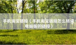 手机淘宝链接（手机淘宝链接怎么转成电脑版的链接）