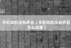 手机耳机没有声音（手机耳机没有声音怎么设置）