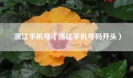浙江手机号（浙江手机号码开头）