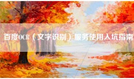 百度OCR（文字识别）服务使用入坑指南