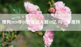 搜狗2020年Q2营业收入超18亿 与一季度持平