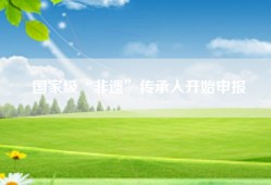 国家级“非遗”传承人开始申报
