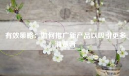 有效策略：如何推广新产品以吸引更多消费者
