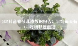 2025抖音春节非遗数据报告：平均每天有17.3万场非遗直播