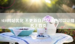 SEO网站优化 不更新自己文章也可以让排名上首页