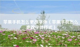 苹果手机怎么更改字体（苹果手机怎么更改字体样式）