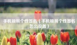 手机锁屏个性签名（手机锁屏个性签名怎么设置）