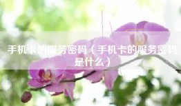 手机卡的服务密码（手机卡的服务密码是什么）