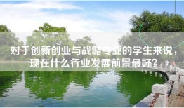 对于创新创业与战略专业的学生来说，现在什么行业发展前景最好？