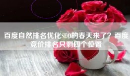 百度自然排名优化SEO的春天来了？百度竞价排名只剩四个位置