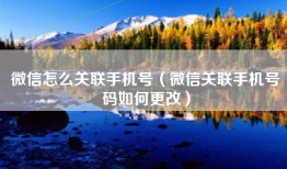 微信怎么关联手机号（微信关联手机号码如何更改）