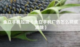 金立手机垃圾（金立手机广告怎么彻底清除）