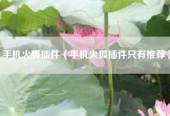 手机火狐插件（手机火狐插件只有推荐）