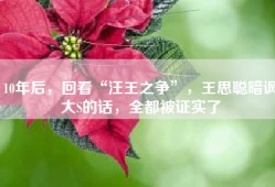 10年后，回看“汪王之争”，王思聪暗讽大S的话，全都被证实了