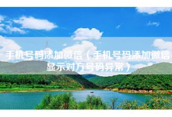 手机号码添加微信（手机号码添加微信显示对方号码异常）