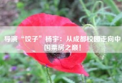 导演“饺子”杨宇：从成都校园走向中国票房之巅！