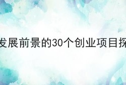 有发展前景的30个创业项目探索