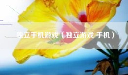 独立手机游戏（独立游戏 手机）