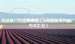 市场推广方法有哪些（20种最常见的推广方式汇总）