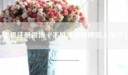 手机注册微博（手机注册微博别人用过）