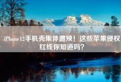 iPhone12手机壳集体遭殃！这些苹果侵权红线你知道吗？
