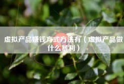 虚拟产品赚钱方式方法有（虚拟产品做什么暴利）