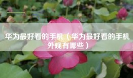 华为最好看的手机（华为最好看的手机外观有哪些）