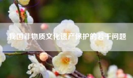 我国非物质文化遗产保护的若干问题