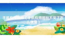 手机应用图标（手机应用图标不见了怎么恢复）