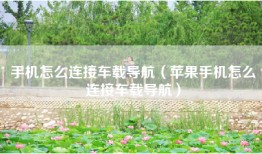 手机怎么连接车载导航（苹果手机怎么连接车载导航）