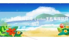 python手机编程软件（python手机编程软件app）
